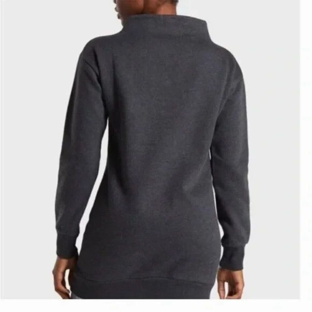 Women's GYMSHARK So Soft Gray Boatneck Longline Fleece Lined Sweatshirt M - Picture 5 of 9